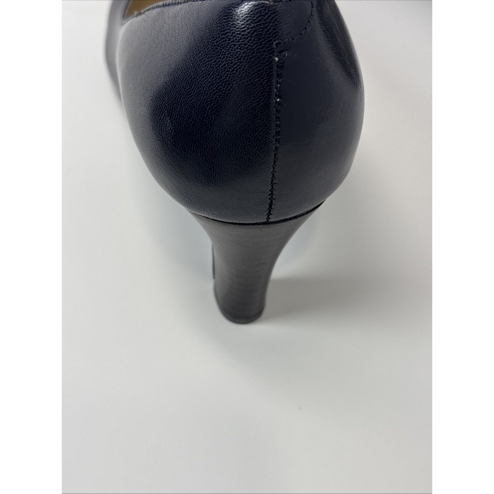 LAUREN Ralph Lauren Saffron Leather Classic Pumps, Blue, Mid-Block Heel Size 9B - Picture 9 of 16